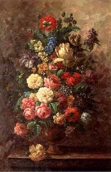 unknow artist Floral, beautiful classical still life of flowers.061
